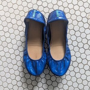tieks sapphire patent ballet flats size 9